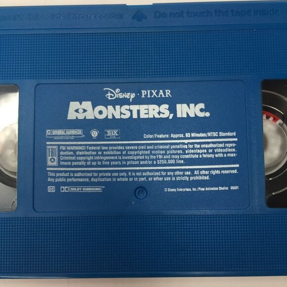 Vtg VHS Disney Pixar Monsters, Inc. Slip Sleeve Rare Hollywood Video Blue Shell - Picture 6 of 12